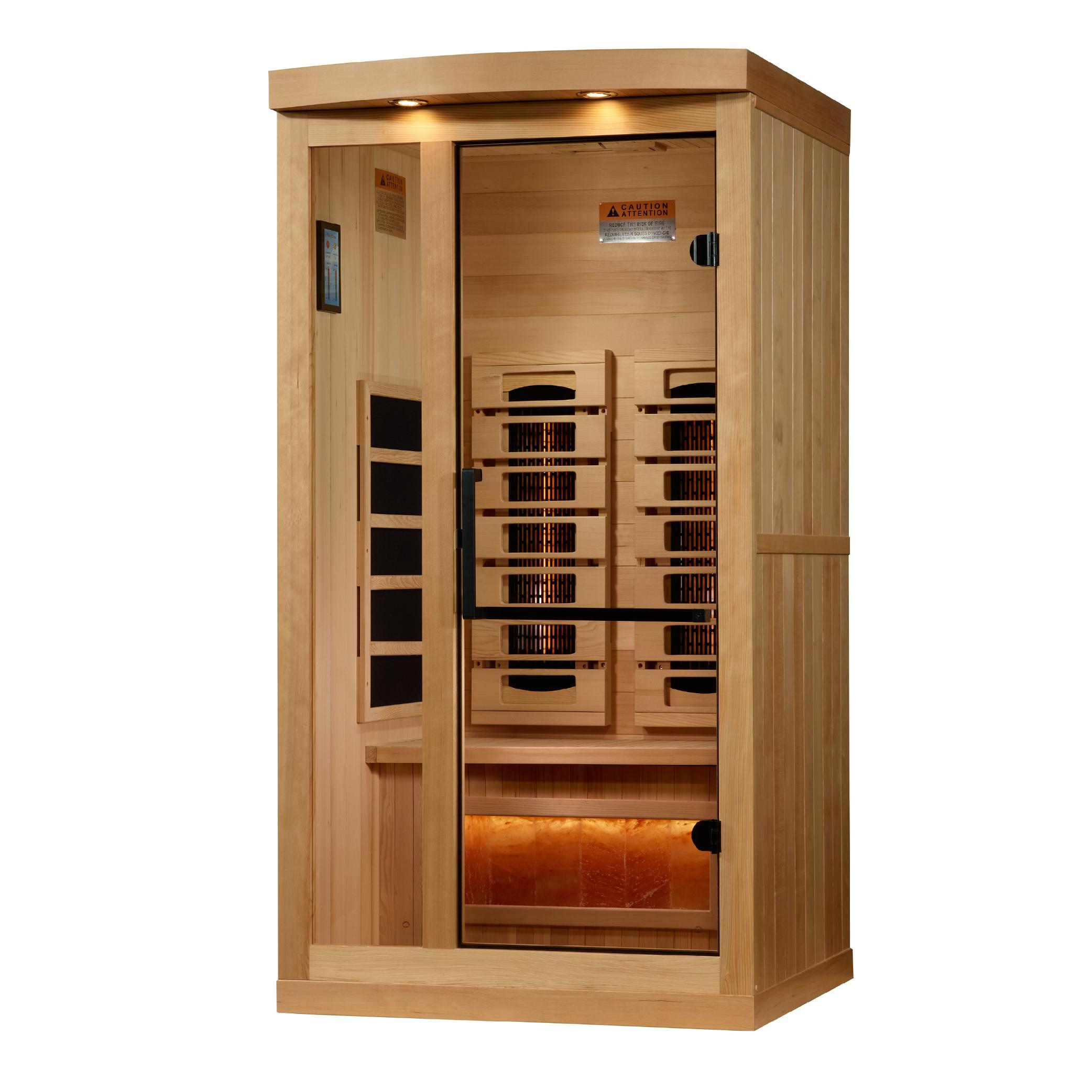 Reserve Edition 1 Person Full Spectrum PureTech™ Near Zero EMF FAR Infrared Sauna with Himalayan Salt Bar