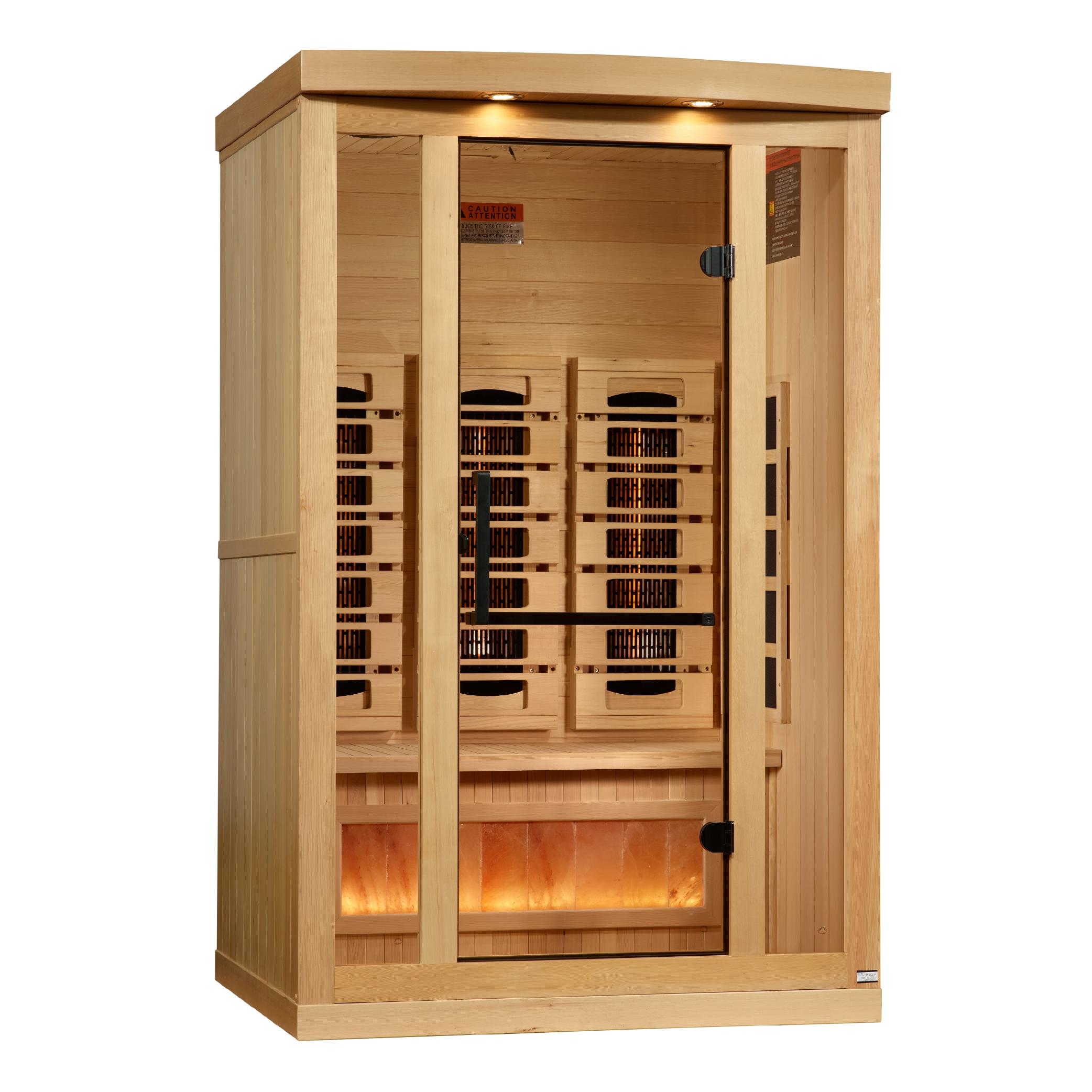 Reserve Edition 2-Person Full Spectrum PureTech™ Near Zero EMF FAR Infrared Sauna with Himalayan Salt Bar