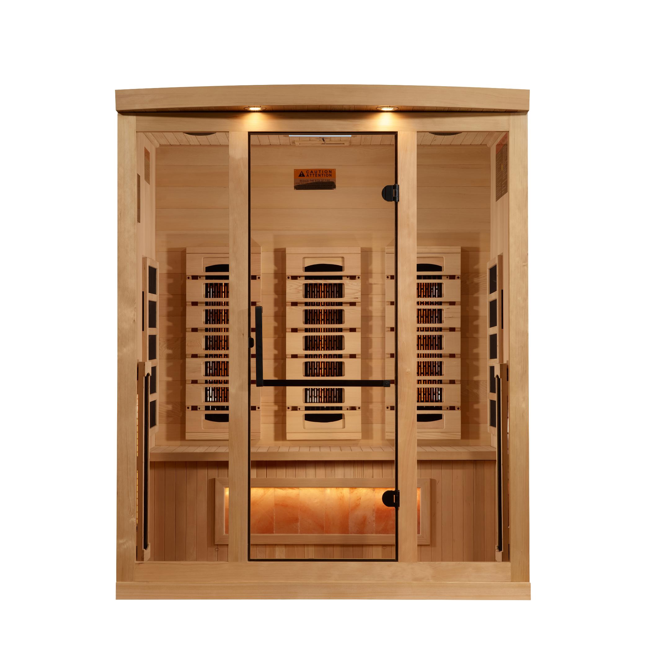 Reserve Edition 3-Person Full Spectrum PureTech™ Near Zero EMF FAR Infrared Sauna with Himalayan Salt Bar