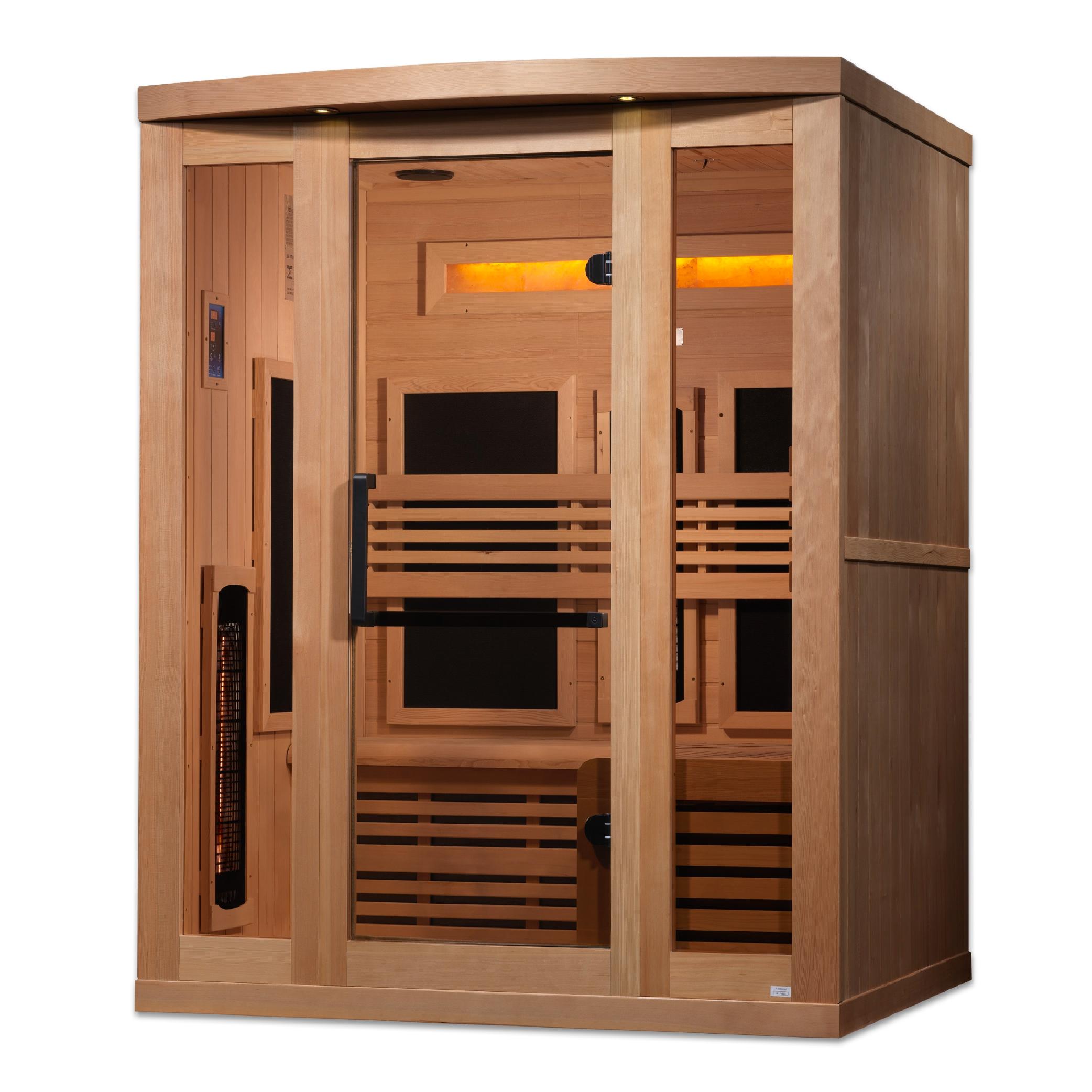 Reserve Edition 3-Person Full Spectrum PureTech™ Near Zero EMF FAR Infrared Sauna with Himalayan Salt Bar