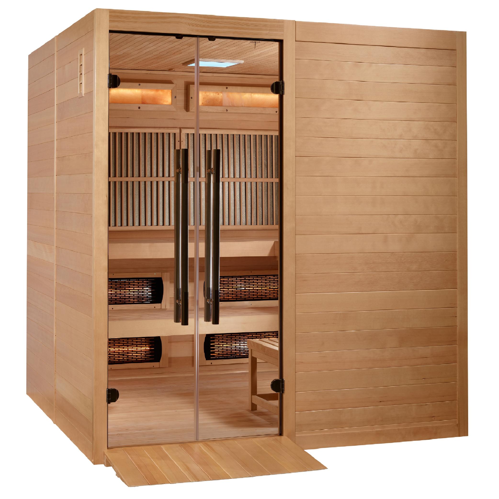 Toledo 6 Per Hybrid Full Spectrum Sauna and Harvia Traditional Stove