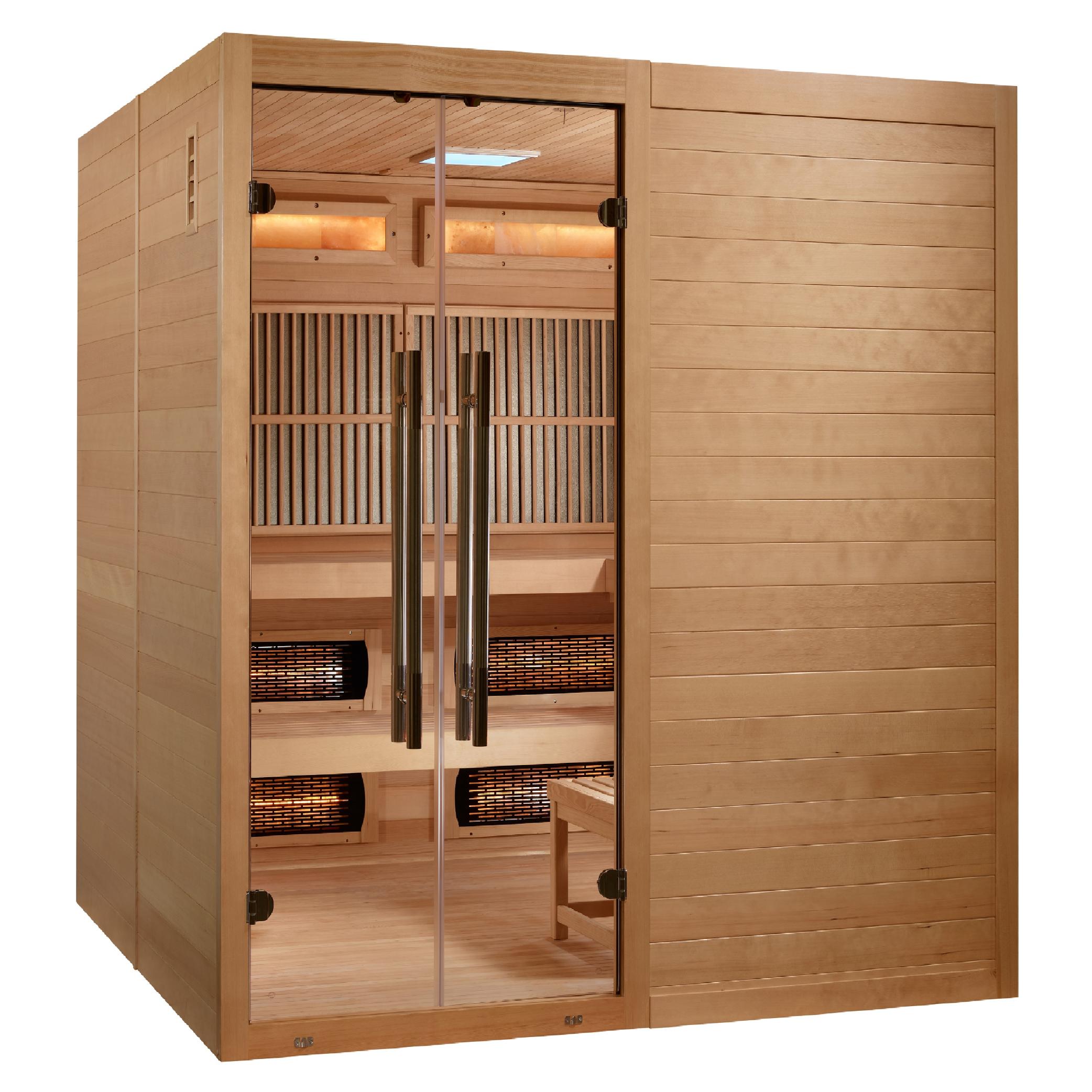 Toledo 6 Per Hybrid Full Spectrum Sauna and Harvia Traditional Stove