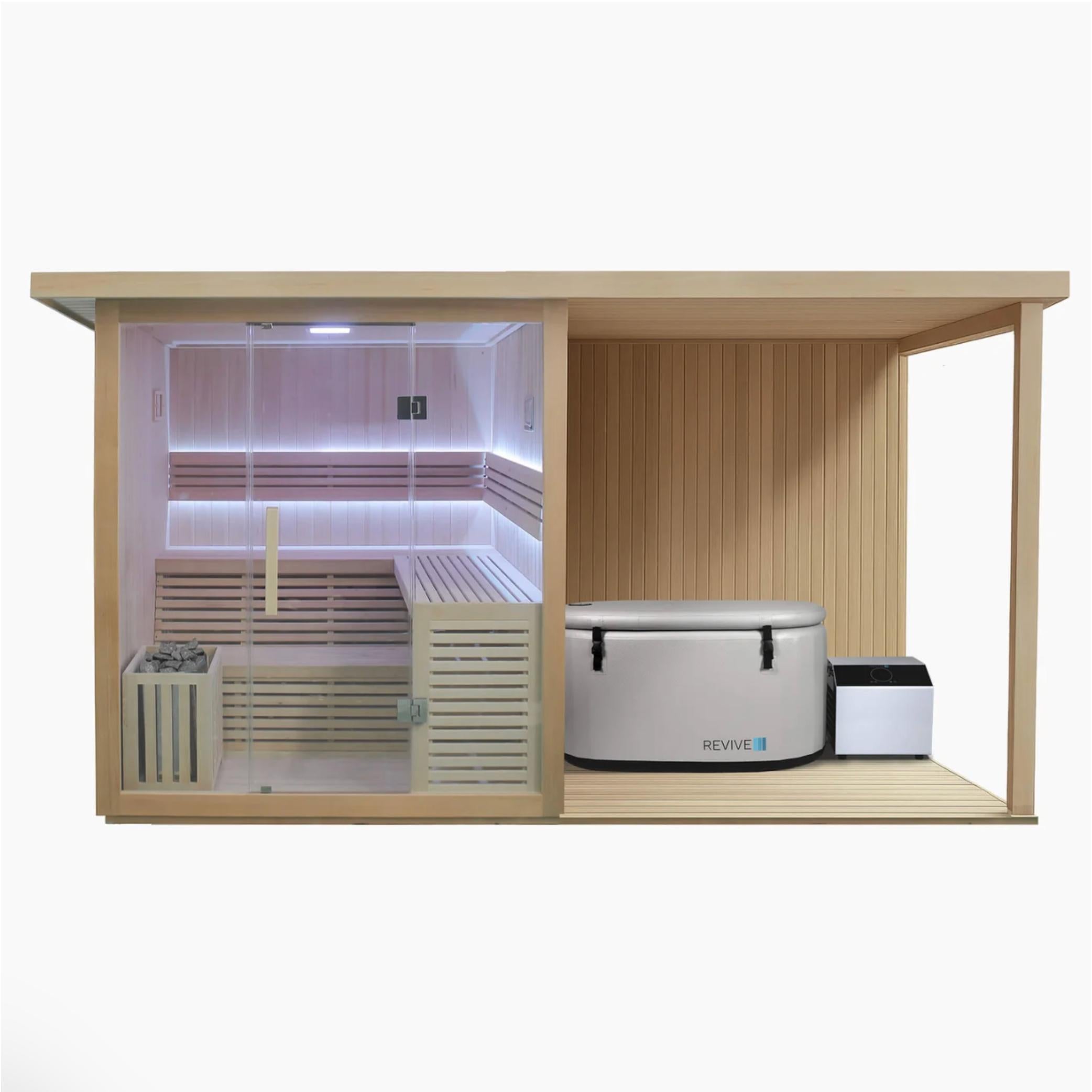 6 Person Sauna with Extension Kit & Inflatable Plunge