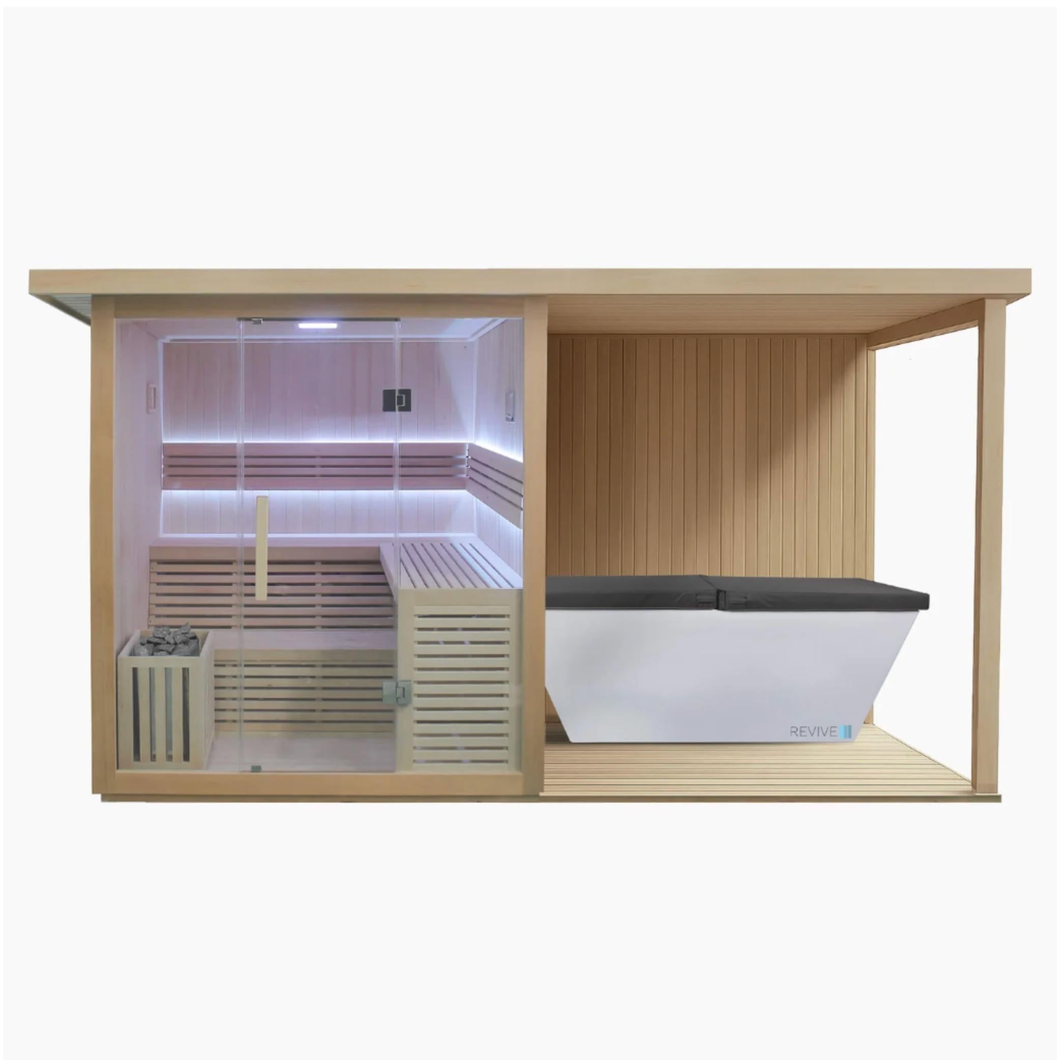 6 Person Sauna with Extension Kit & Acrylic Plunge
