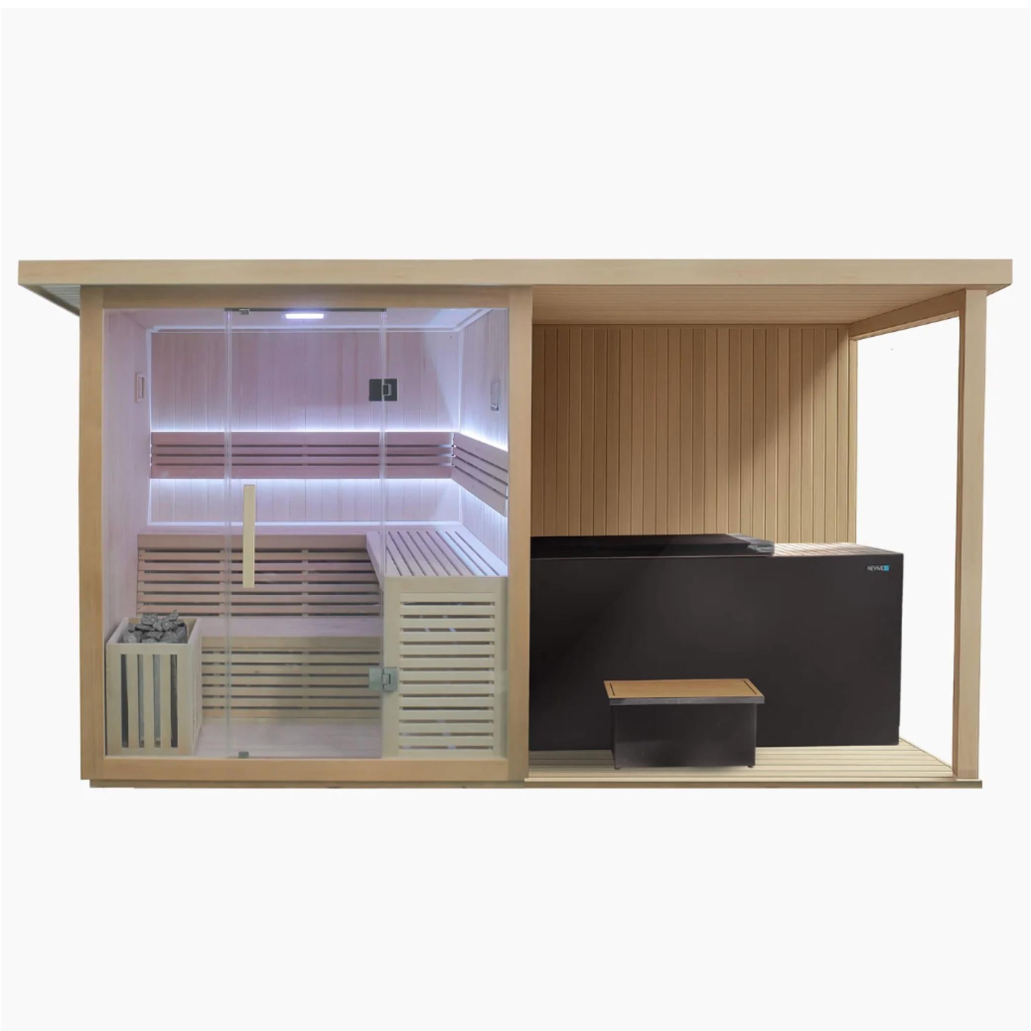 6 Person Sauna with Extension Kit & Luxury Plunge