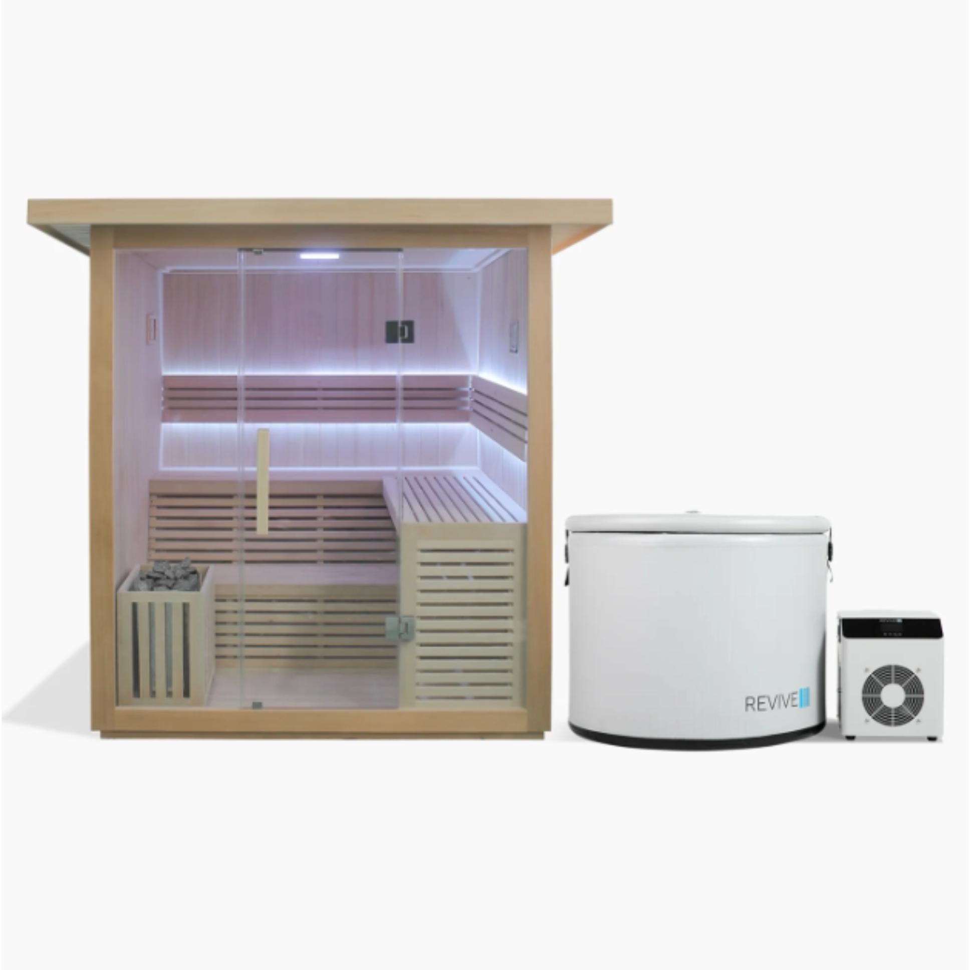 6 Person Traditional Sauna & Inflatable Pod Plunge