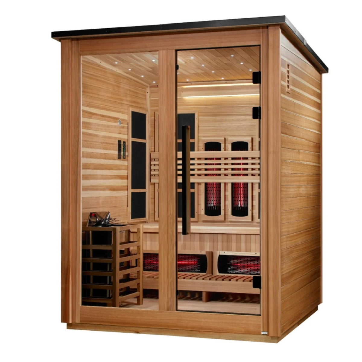 Golden Designs Loviisa | Red Cedar Hybrid Outdoor Sauna | 3-Person | Red Cedar Finish