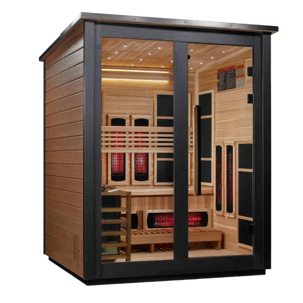 Golden Designs Loviisa | 2-Tone Barn Hybrid Outdoor Sauna | 3-Person | Pacific Cedar Finish