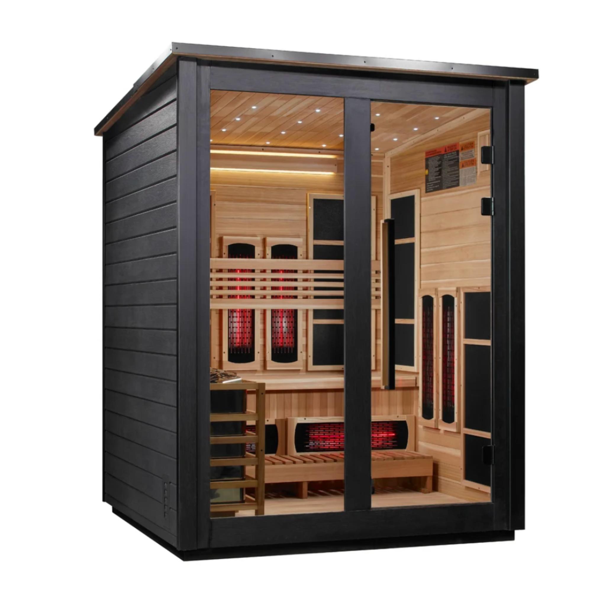 Golden Designs Loviisa | Black Barn Hybrid Outdoor Sauna | 3-Person