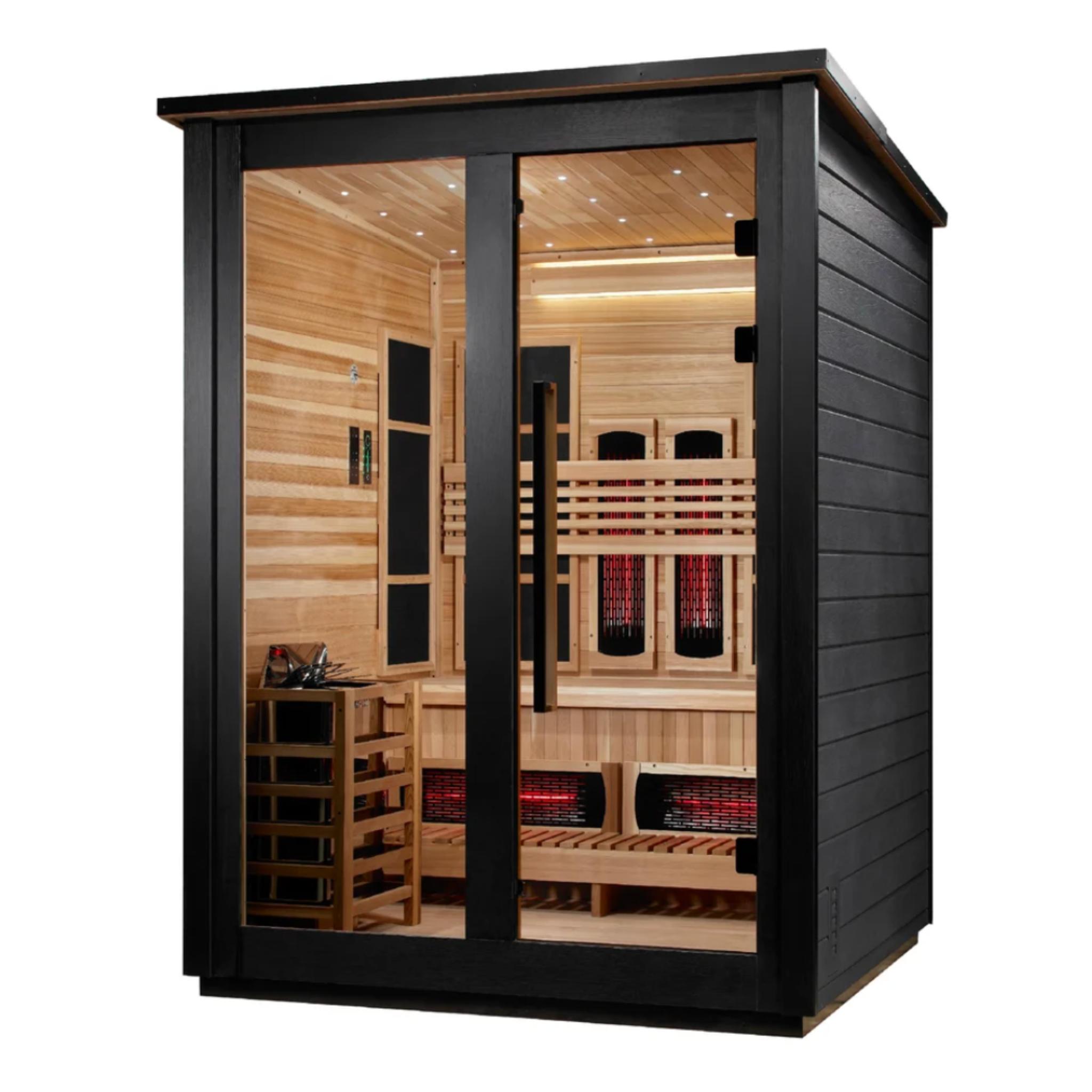 Golden Designs Loviisa | Black Barn Hybrid Outdoor Sauna | 3-Person