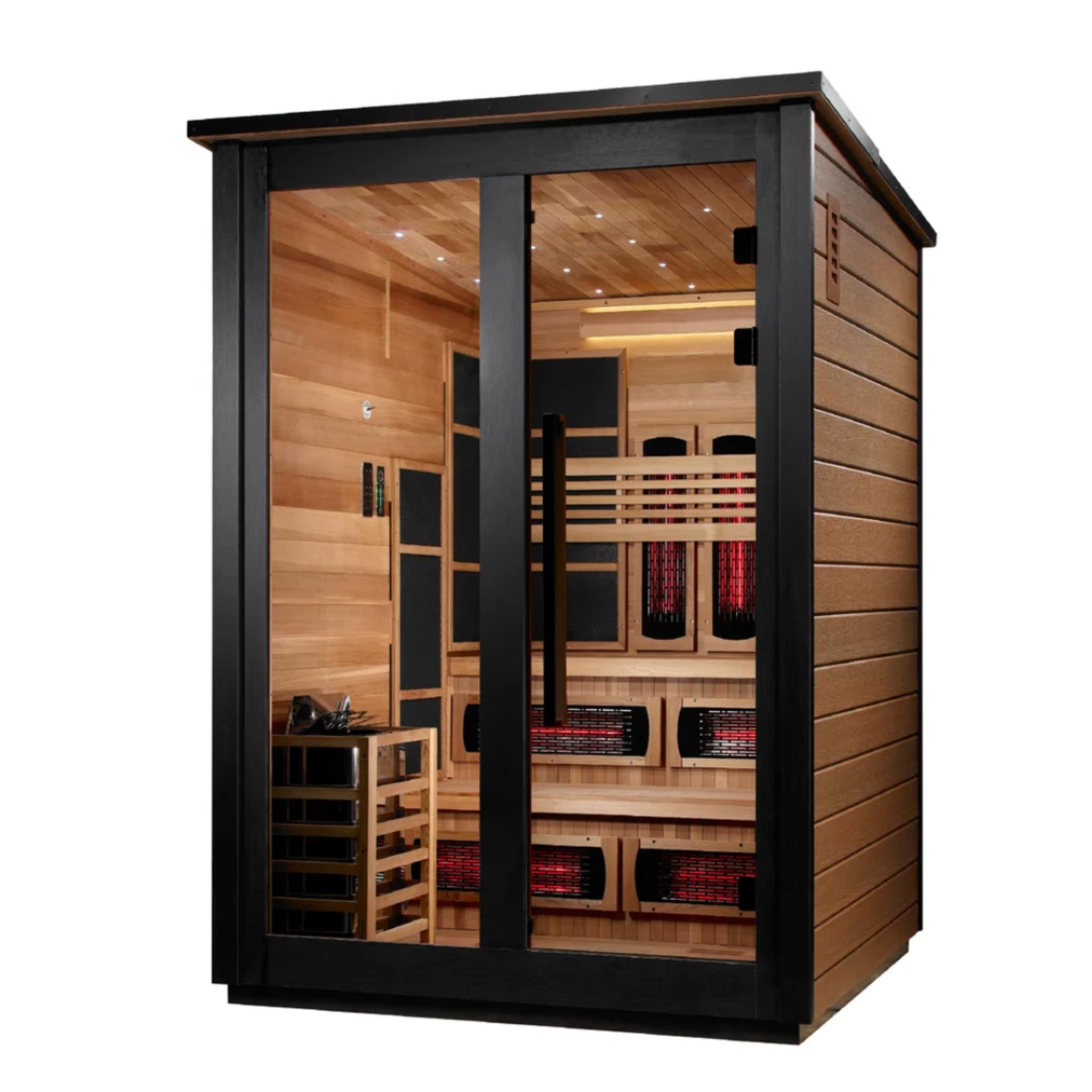 Golden Designs Kaskinen | 2-Tone Barn Hybrid Outdoor Sauna | 6-Person
