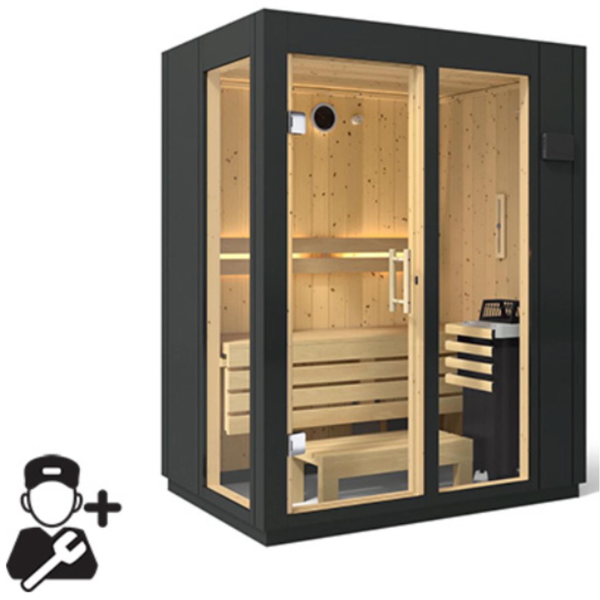 Kohler C1 Indoor Sauna Graphite Grey | Uo to 5-Person Home Sauna Kit