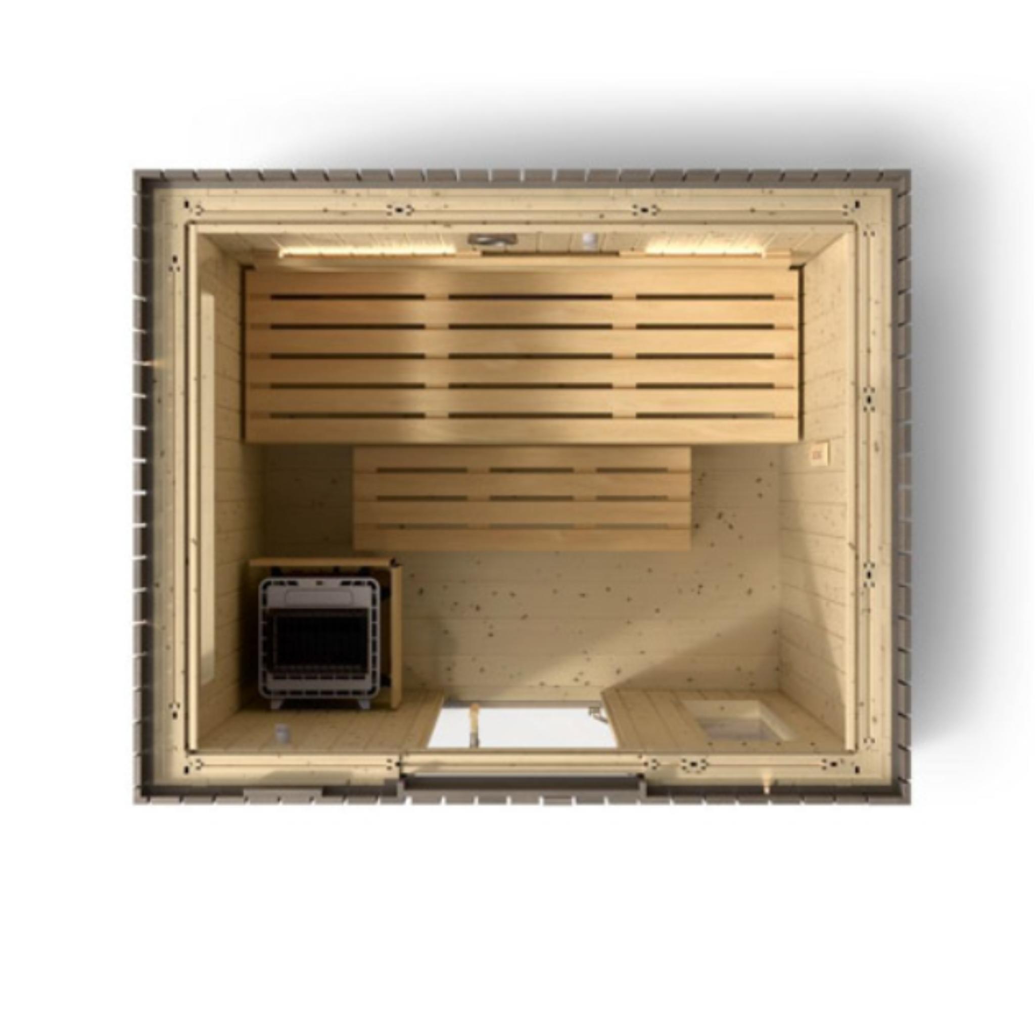 Kohler C2 Outdoor Sauna Weathered Grey | Up to 6-Person Scandinavian Sauna
