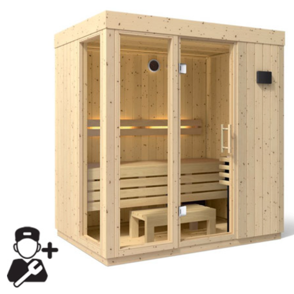 Kohler C1 Indoor Sauna Scandinavian Spruce | Uo to 5-Person Home Sauna Kit