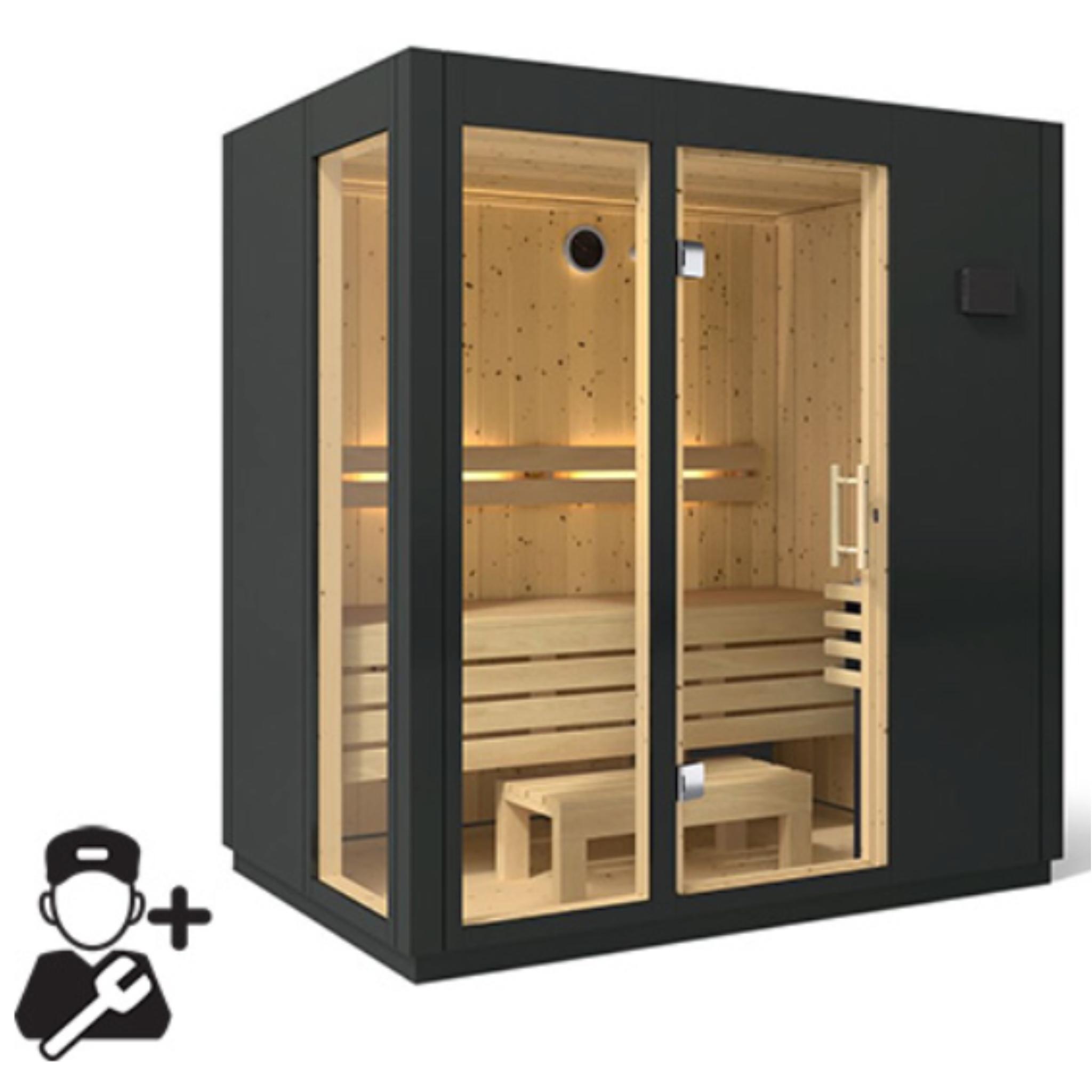 Kohler C1 Indoor Sauna Graphite Grey | Uo to 5-Person Home Sauna Kit