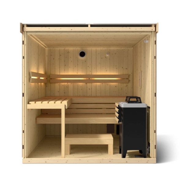 Kohler C1 Indoor Sauna Scandinavian Spruce | Uo to 5-Person Home Sauna Kit