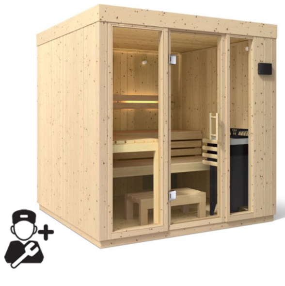 Kohler C1 Indoor Sauna Scandinavian Spruce | Uo to 5-Person Home Sauna Kit