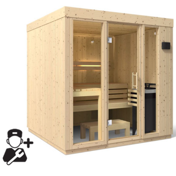 Kohler C1 Indoor Sauna Scandinavian Spruce | Uo to 5-Person Home Sauna Kit