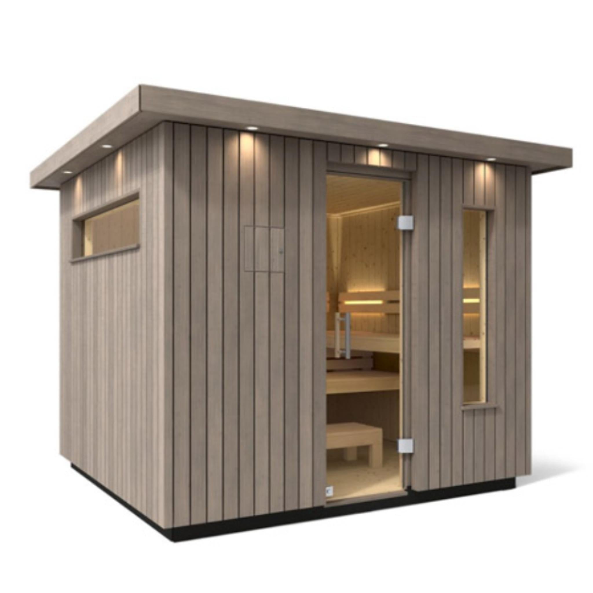 Kohler C2 Outdoor Sauna Weathered Grey | Up to 6-Person Scandinavian Sauna