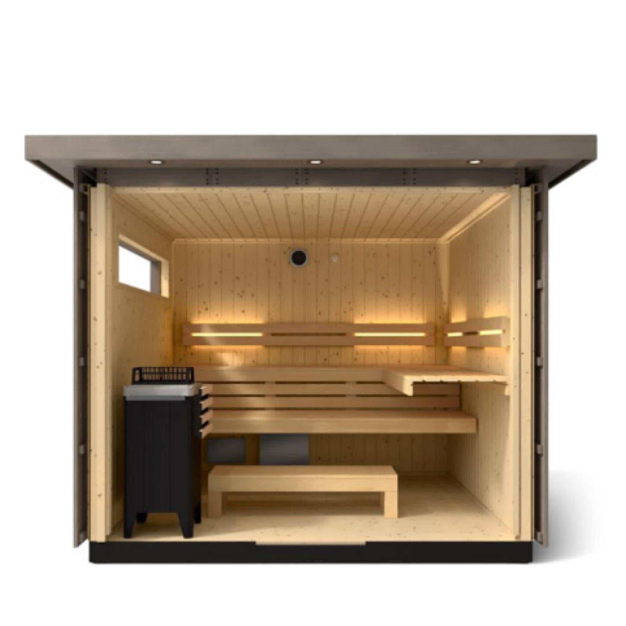 Kohler C2 Outdoor Sauna Weathered Grey | Up to 6-Person Scandinavian Sauna