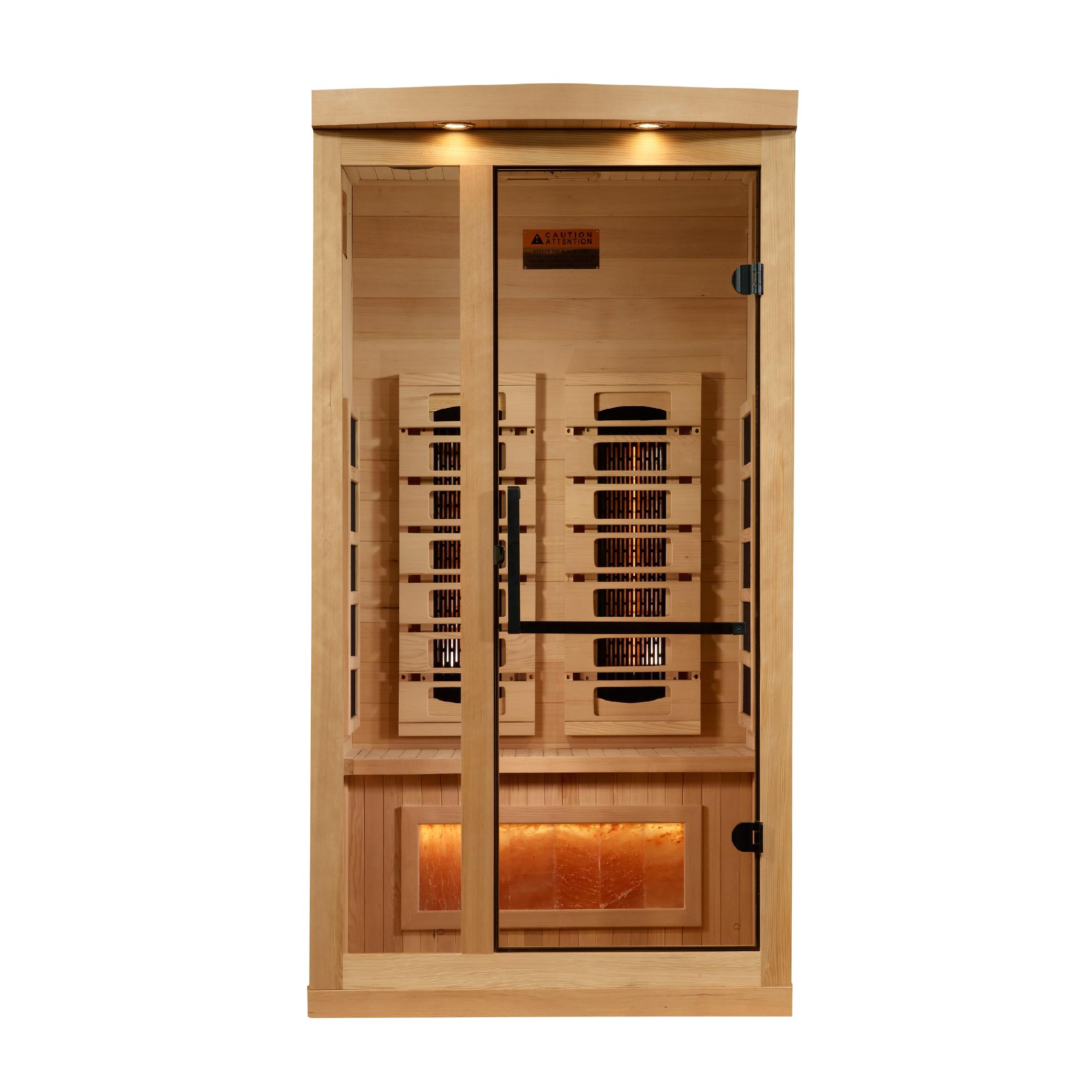 Reserve Edition 1 Person Full Spectrum PureTech™ Near Zero EMF FAR Infrared Sauna with Himalayan Salt Bar