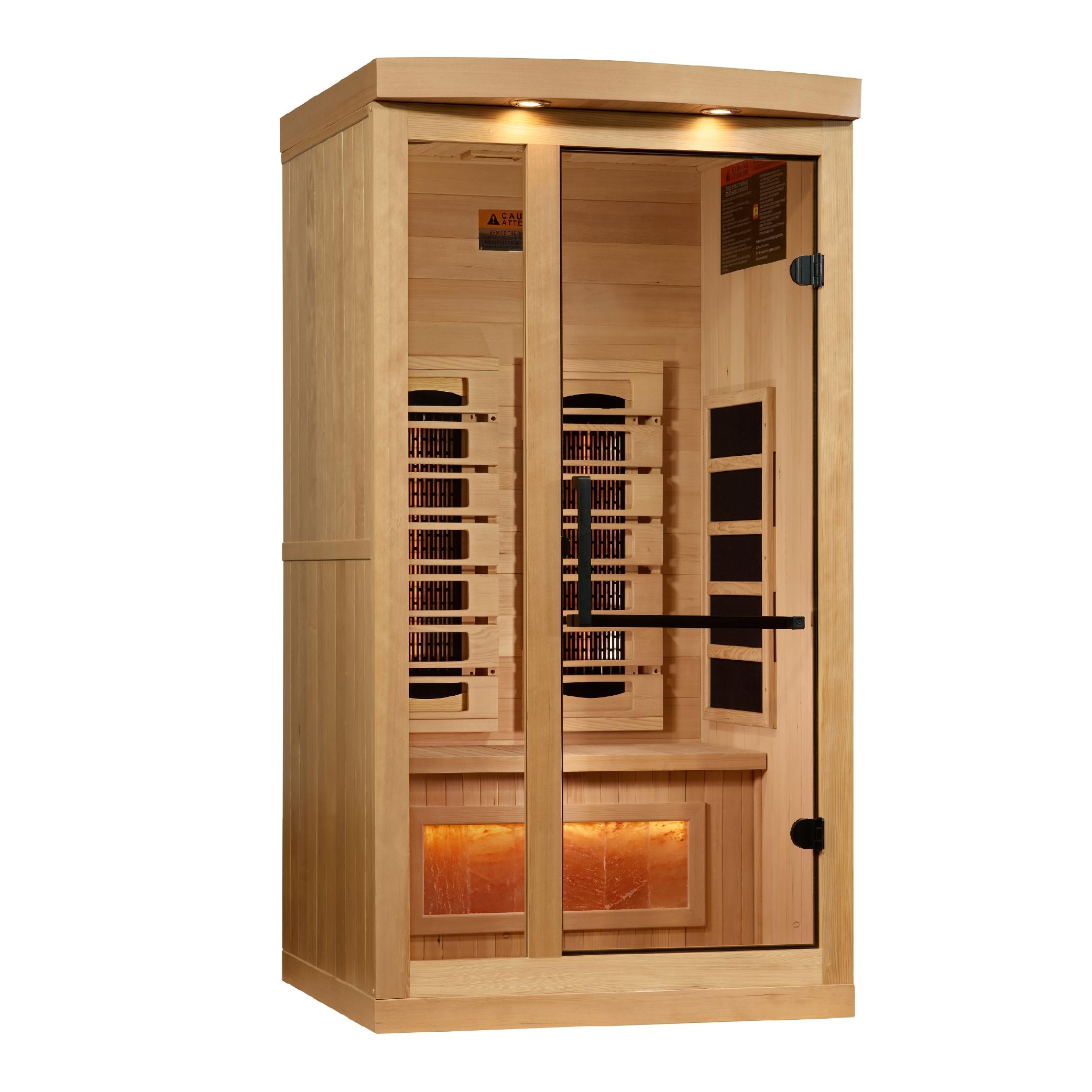 Reserve Edition 1 Person Full Spectrum PureTech™ Near Zero EMF FAR Infrared Sauna with Himalayan Salt Bar