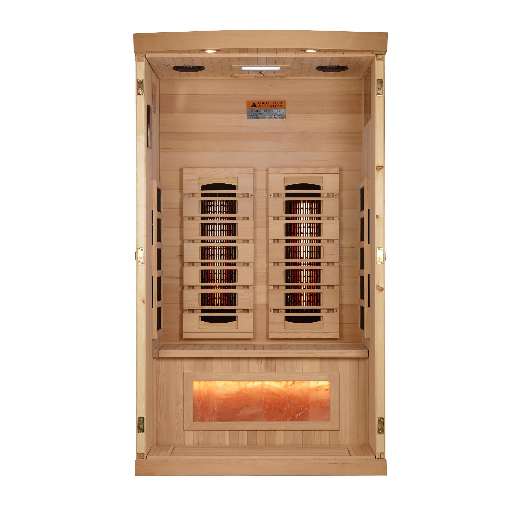 Reserve Edition 1 Person Full Spectrum PureTech™ Near Zero EMF FAR Infrared Sauna with Himalayan Salt Bar