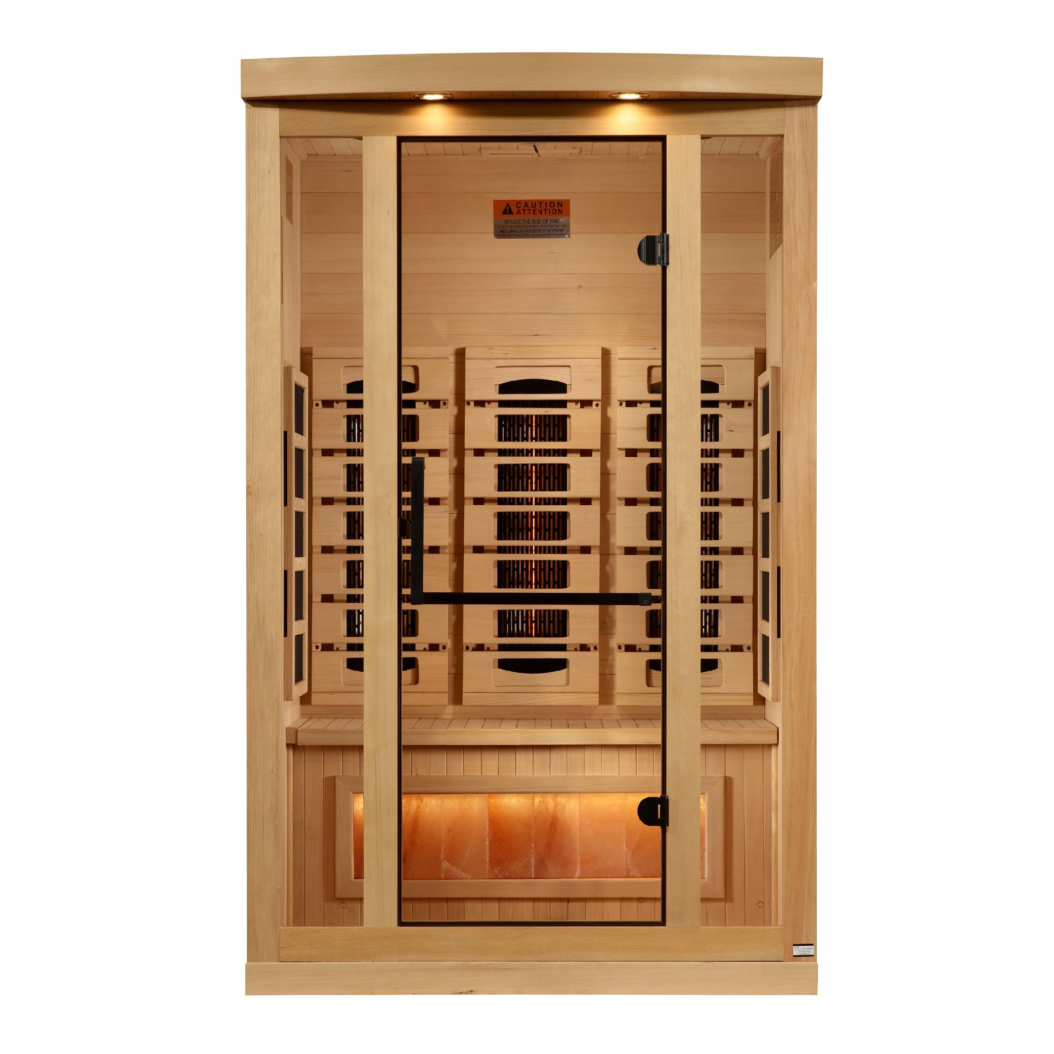 Reserve Edition 2-Person Full Spectrum PureTech™ Near Zero EMF FAR Infrared Sauna with Himalayan Salt Bar