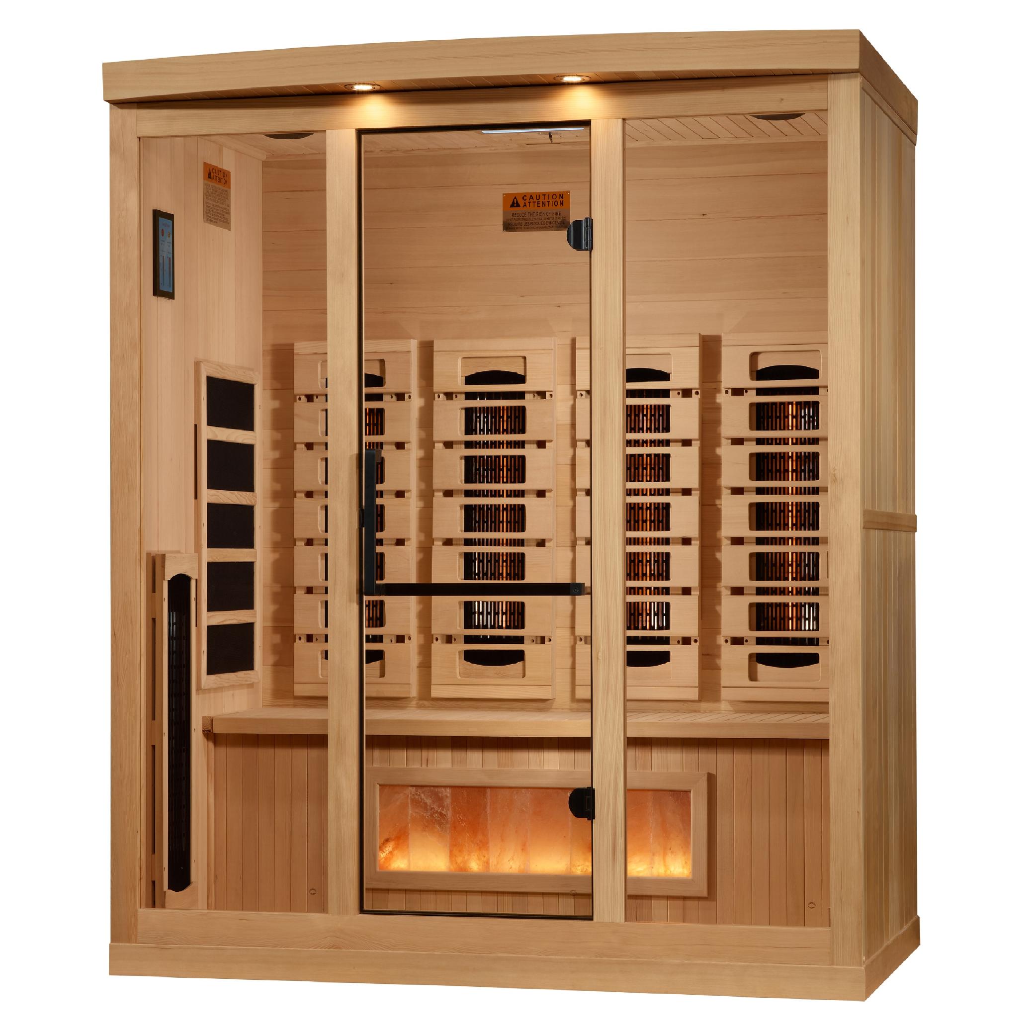 Reserve Edition 4-Person Full Spectrum PureTech™ Near Zero EMF FAR Infrared Sauna with Himalayan Salt Bar