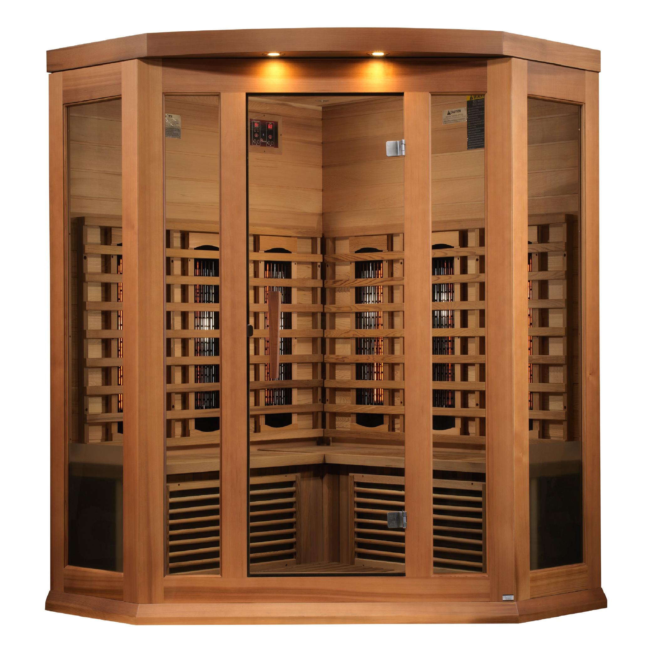 3-Person Corner Full Spectrum Near Zero EMF FAR Infrared Sauna