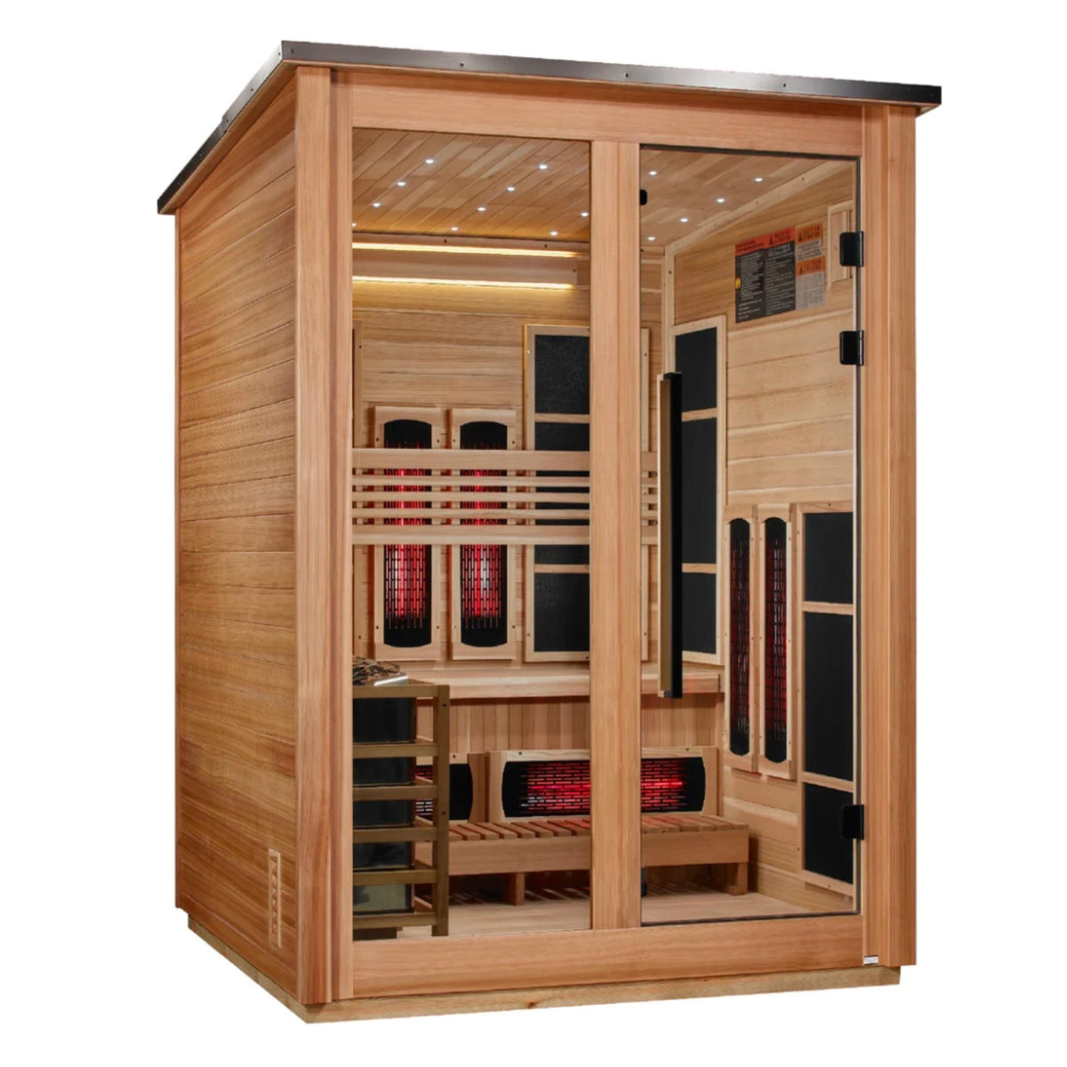 Golden Designs Loviisa | Red Cedar Hybrid Outdoor Sauna | 3-Person | Red Cedar Finish