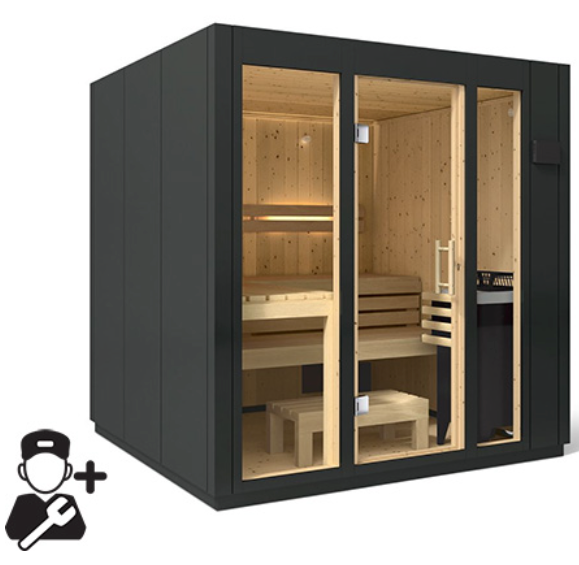 Kohler C1 Indoor Sauna Graphite Grey | Uo to 5-Person Home Sauna Kit