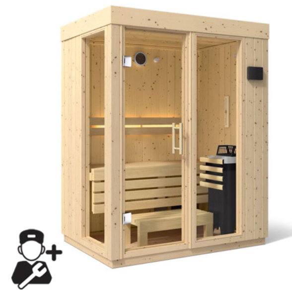 Kohler C1 Indoor Sauna Scandinavian Spruce | Uo to 5-Person Home Sauna Kit
