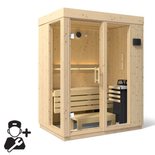 Kohler C1 Indoor Sauna Scandinavian Spruce | Uo to 5-Person Home Sauna Kit