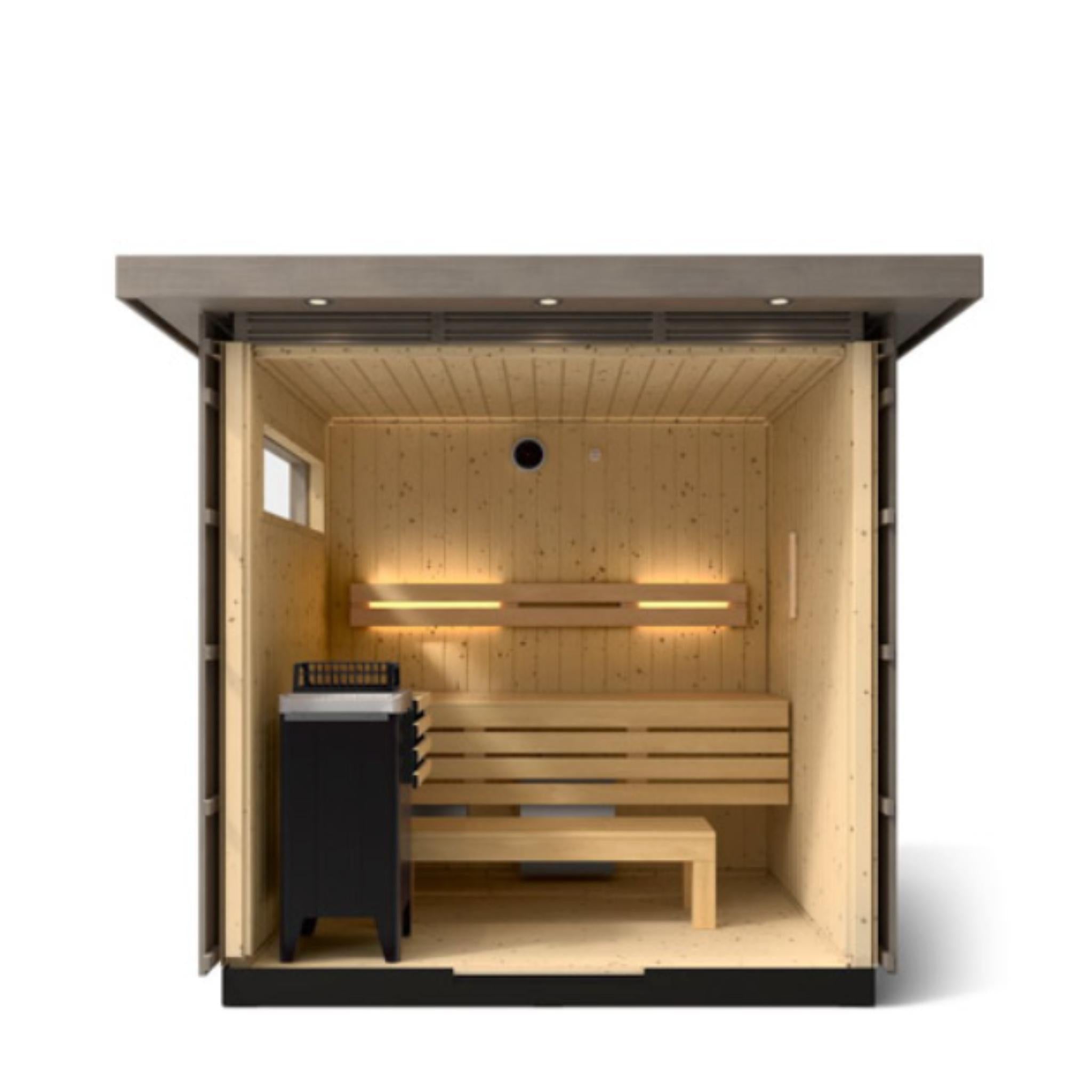 Kohler C2 Outdoor Sauna Weathered Grey | Up to 6-Person Scandinavian Sauna