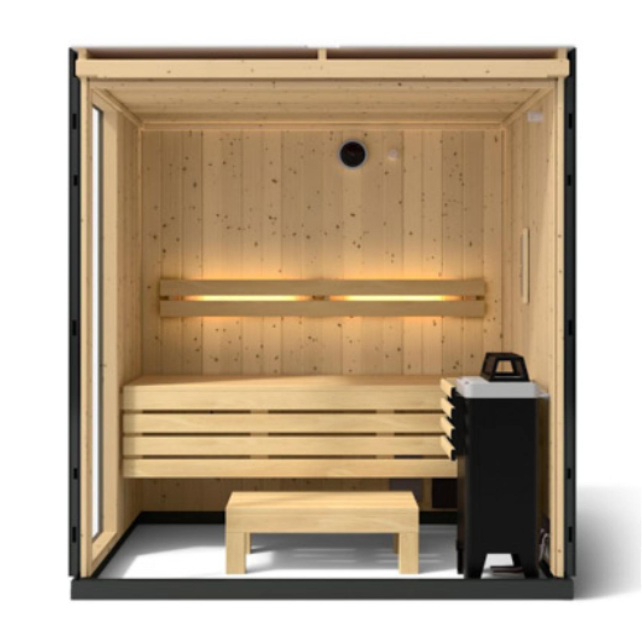 Kohler C1 Indoor Sauna Graphite Grey | Uo to 5-Person Home Sauna Kit
