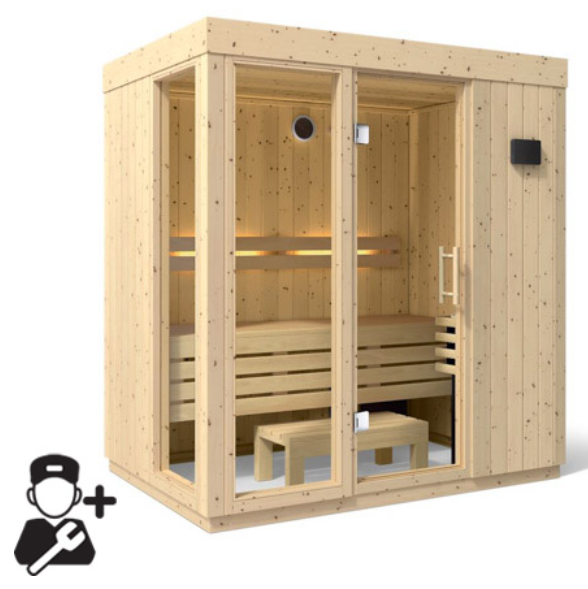 Kohler C1 Indoor Sauna Scandinavian Spruce | Uo to 5-Person Home Sauna Kit