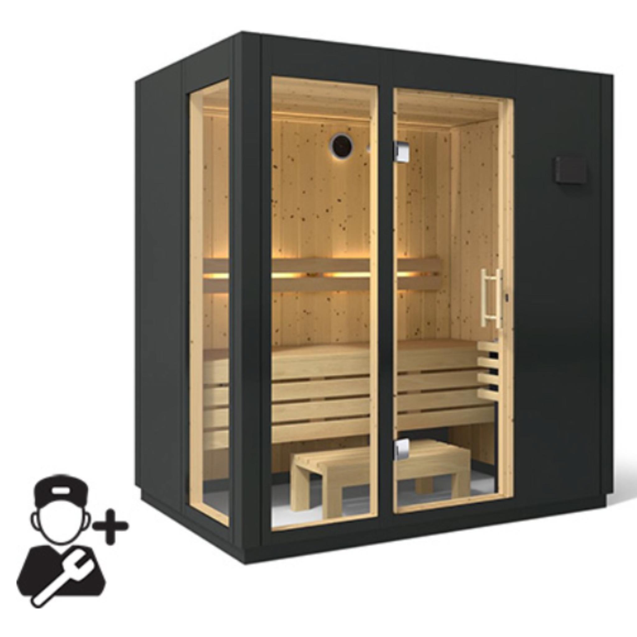 Kohler C1 Indoor Sauna Graphite Grey | Uo to 5-Person Home Sauna Kit