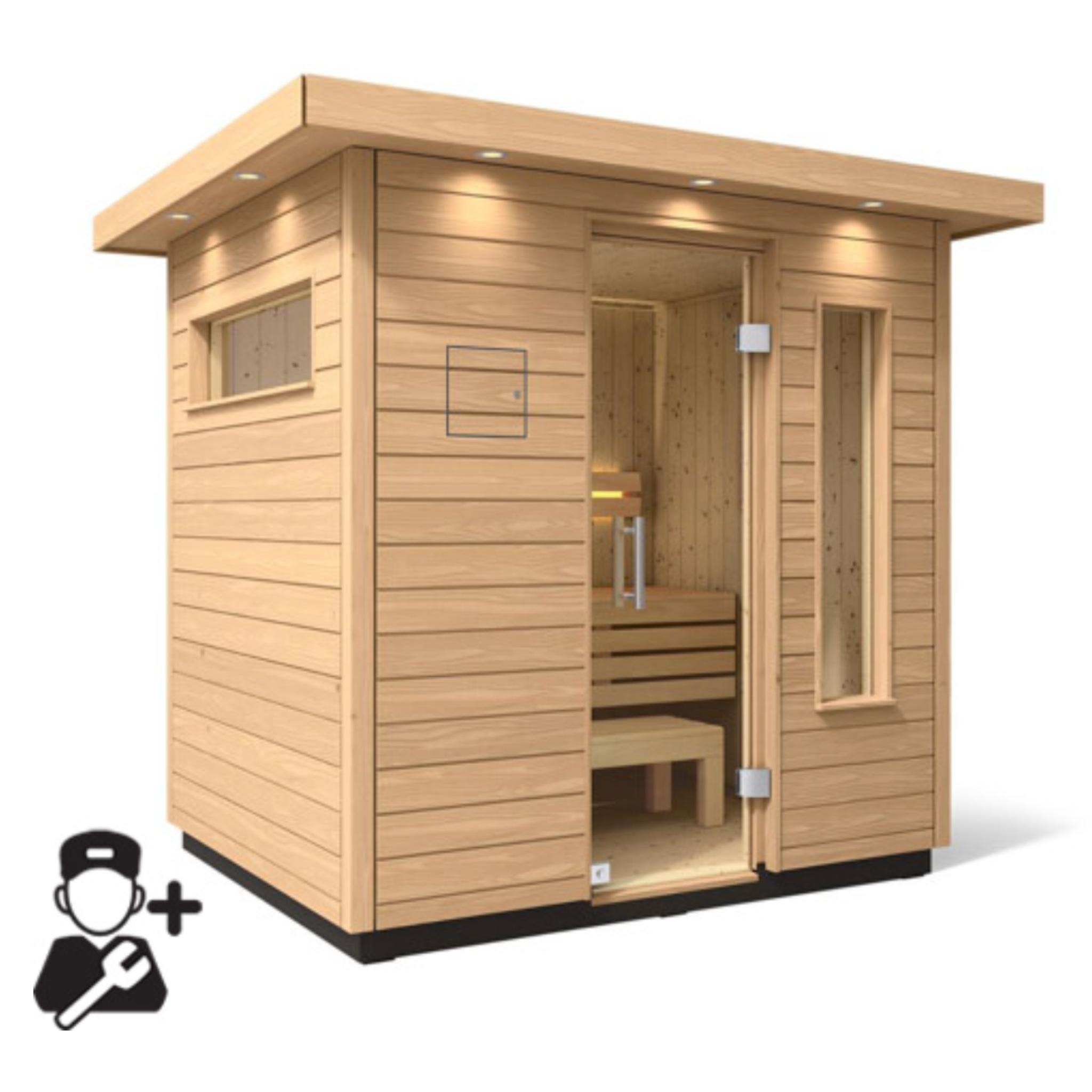 Kohler C2 Outdoor Sauna Douglas Fir | Up to 6-Person Scandinavian Sauna