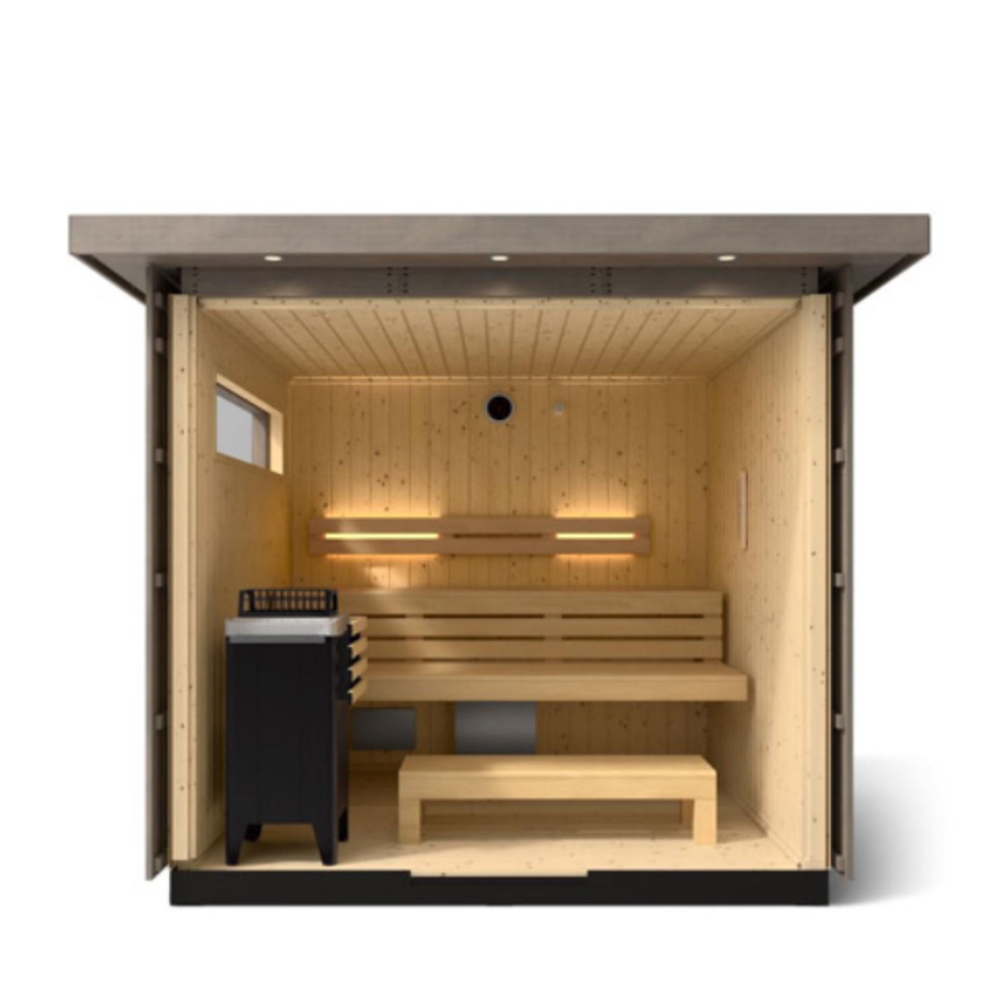 Kohler C2 Outdoor Sauna Weathered Grey | Up to 6-Person Scandinavian Sauna