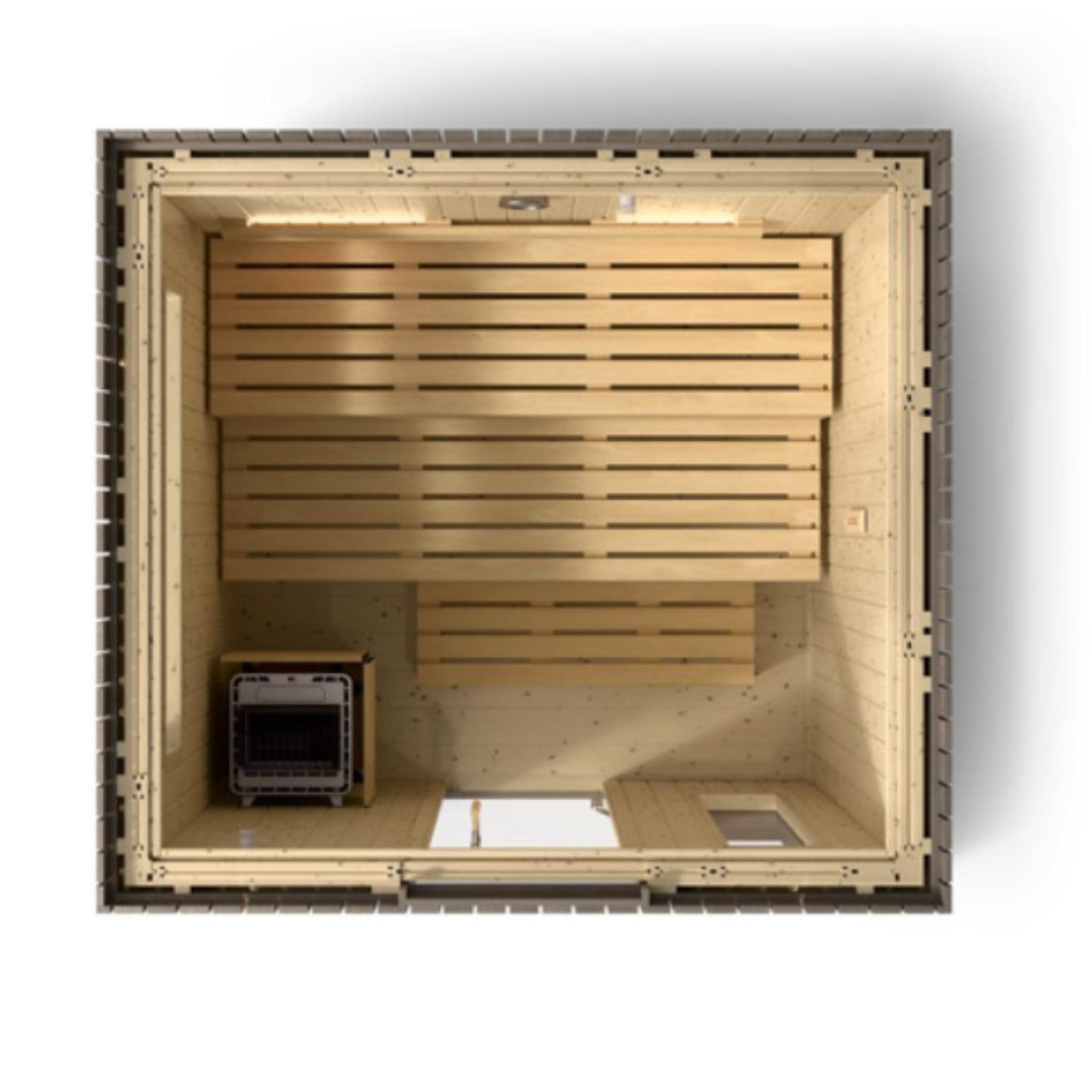 Kohler C2 Outdoor Sauna Weathered Grey | Up to 6-Person Scandinavian Sauna
