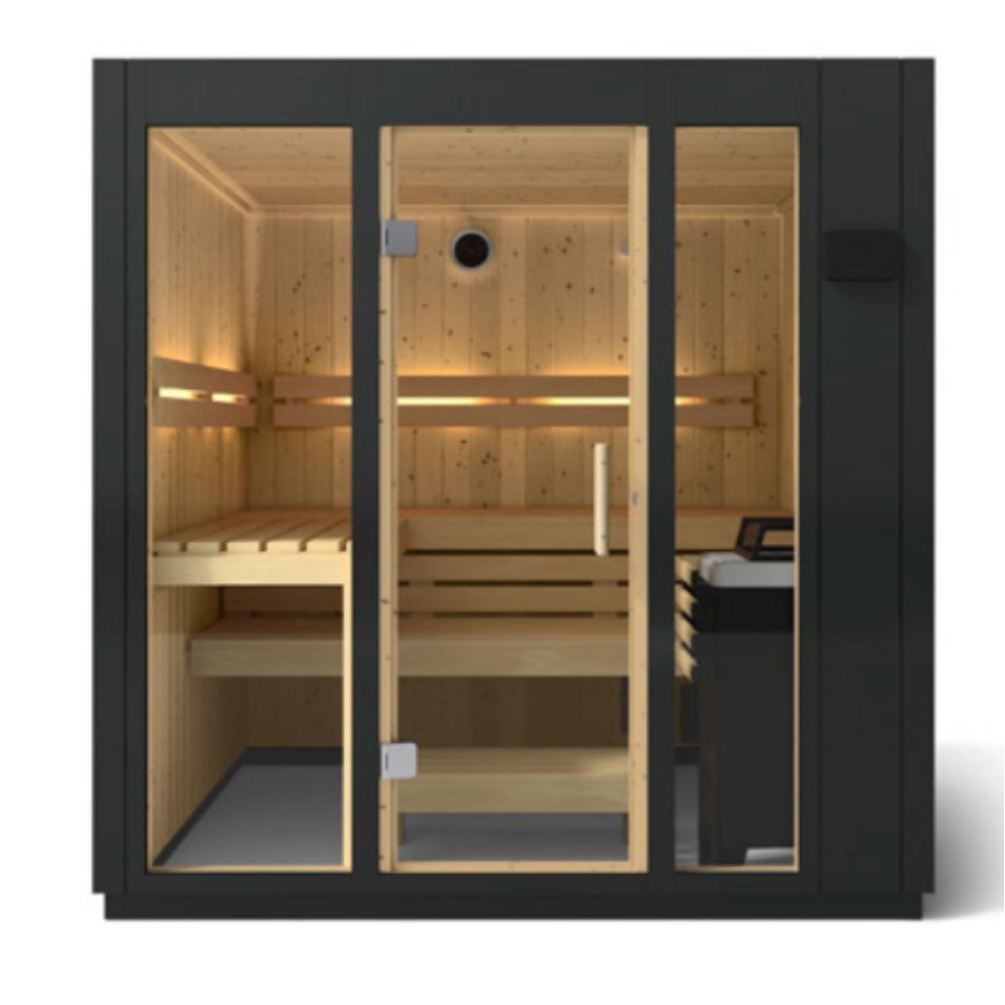 Kohler C1 Indoor Sauna Graphite Grey | Uo to 5-Person Home Sauna Kit
