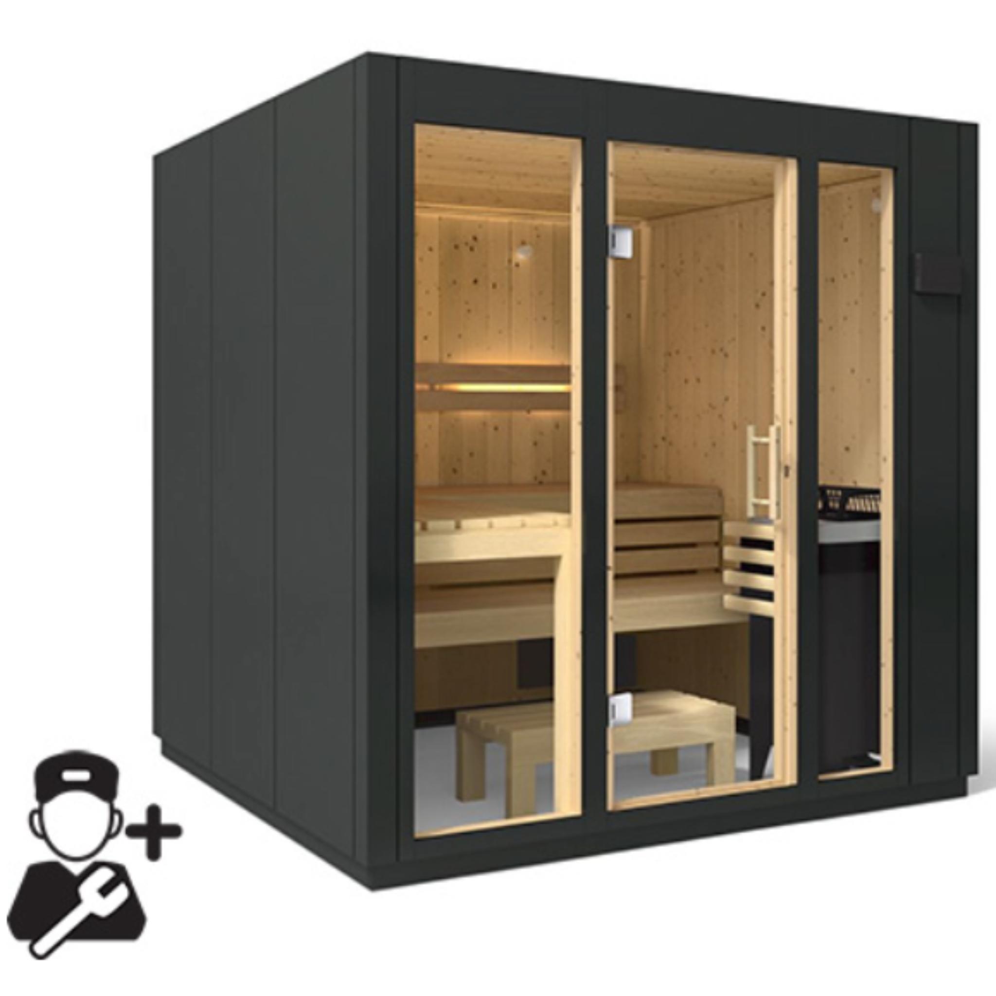 Kohler C1 Indoor Sauna Graphite Grey | Uo to 5-Person Home Sauna Kit