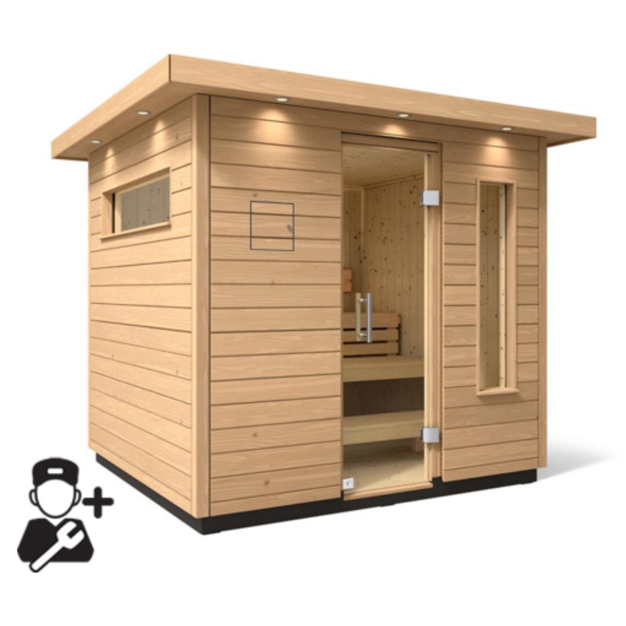 Kohler C2 Outdoor Sauna Douglas Fir | Up to 6-Person Scandinavian Sauna