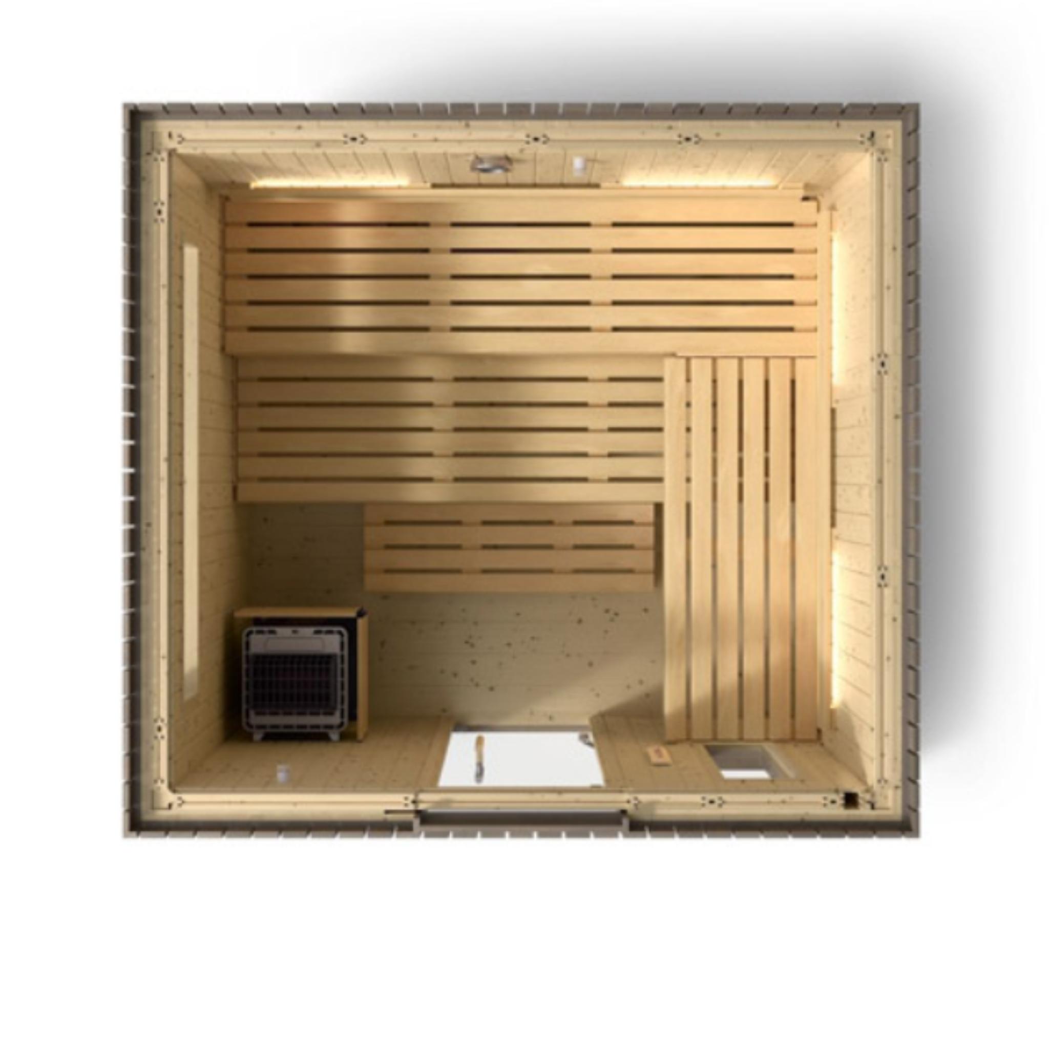 Kohler C2 Outdoor Sauna Weathered Grey | Up to 6-Person Scandinavian Sauna