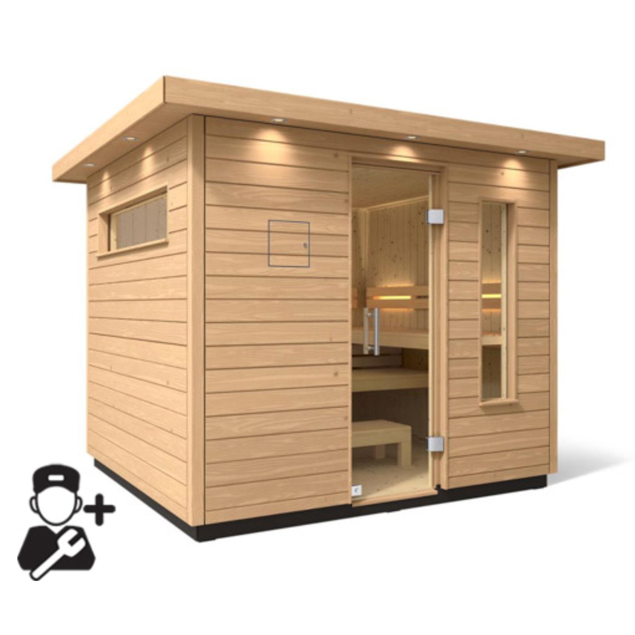 Kohler C2 Outdoor Sauna Douglas Fir | Up to 6-Person Scandinavian Sauna